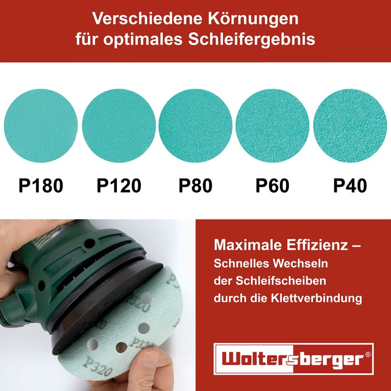 Woltersberger Sanding Disc, 150 mm, Gold, Green, Red