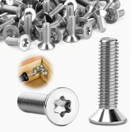 Mbsomnus Pack of 25 Flat Head Screws M4 x 20 mm Torx Screws M4 Stainless Steel A2 V2A with Hexalobular / Torx Drive Countersunk Screws Machine Screws Standard for Wood Home Furniture Metalwork