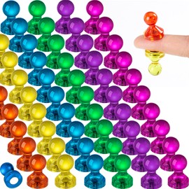 66PCS Fridge Magnets, Colorful Magnets for whiteboard, 6 Assorted Color Small Push Pin Magnets for Whiteboard, Kitchen, Office, School, Fridge, Map