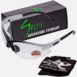 SPITS EYEWEAR Cougar Bifocal Safety Glasses (Magnifier: 2.00, Frame Color: Silver)