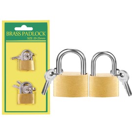 2 Pcs Small Solid Brass Locks with Keys, 20mm + 25mm Mini Key Locks, for Luggage Locks, Backpack Small Locks, Gym Locker Padlocks, Jewelry Box Locks… (20-25mm)