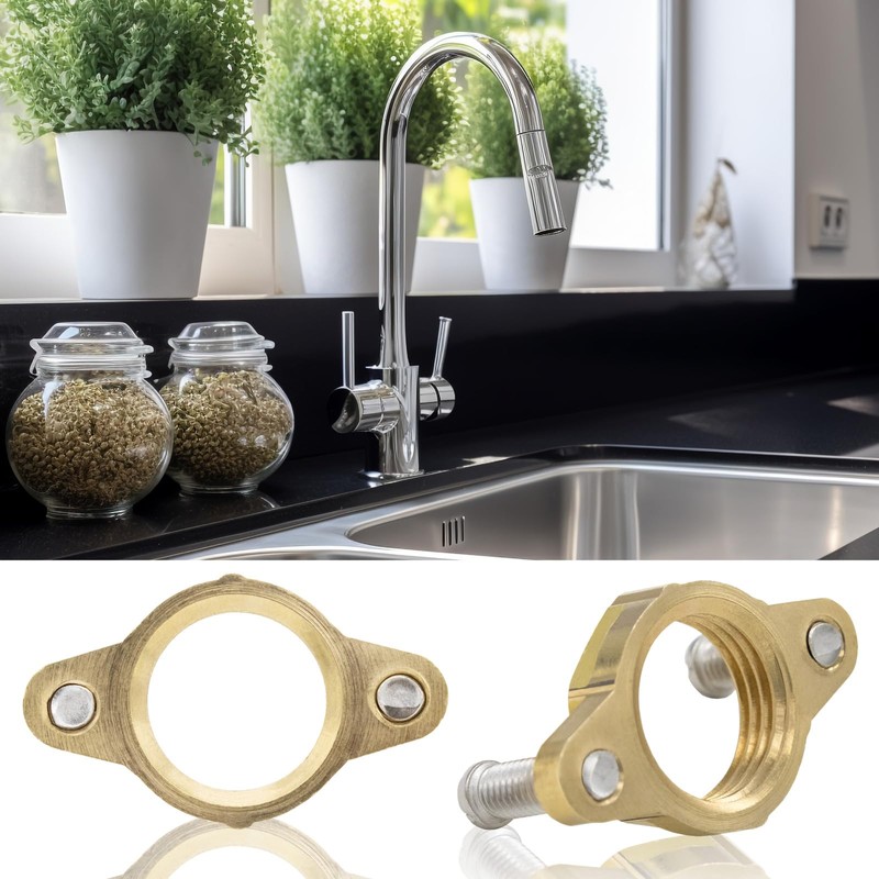 2 Pack Brass Faucet Lock Nut, Female Thread Hex Lock