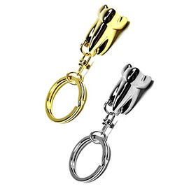 AAProTools 2Pcs Stainless Steel Tooth Model Shape Keychain Dentist/Gift Gold/Silver
