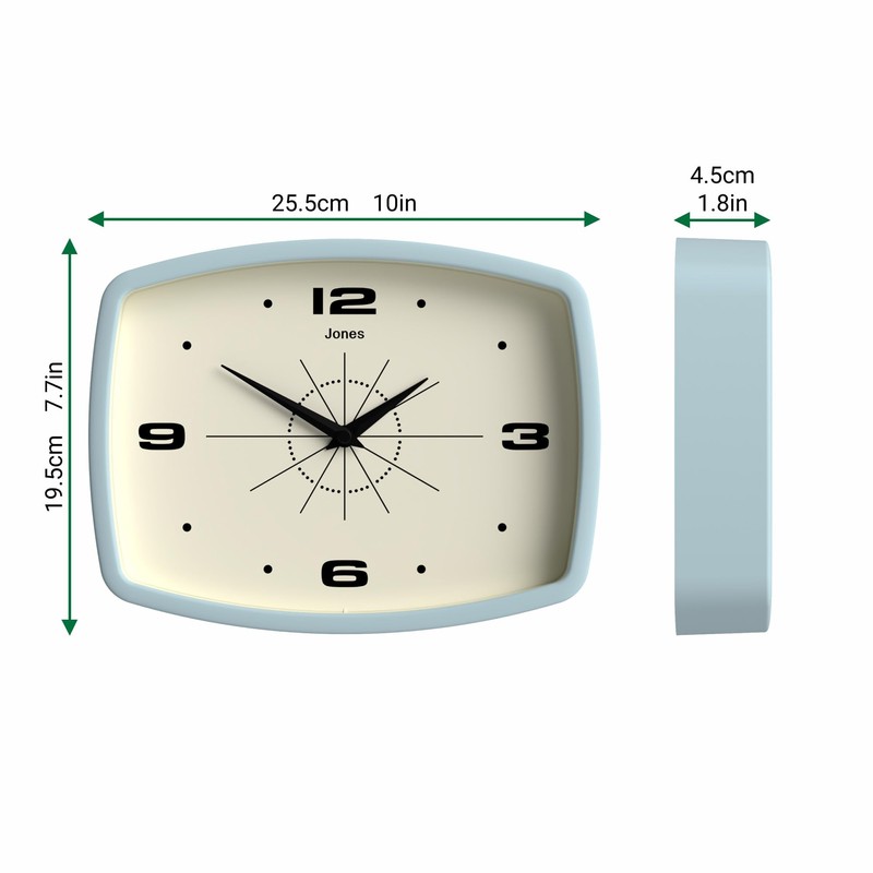 Jones Clocks® Movie wall clock | Retro rectangular clock |