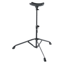 K&M Konig & Meyer 14950.000.55 Performer Tuba Stand | Adjust Height | Stable Sturdy Wide Cover Bottom For Instrument Support | Sit or Stand to Use | Folds Easily For Travel | German Made | Black
