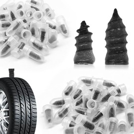 Pleoos Tire Repair Rubber Nail,Tire Screw Plugs Vacuum Tire Self-Service Fast Tool, Tire Repair Nail Vacuum Tire Repair Rubber Nail for Auto Truck, Motorcycle, Tractor tire Puncture Repair (40Pcs)