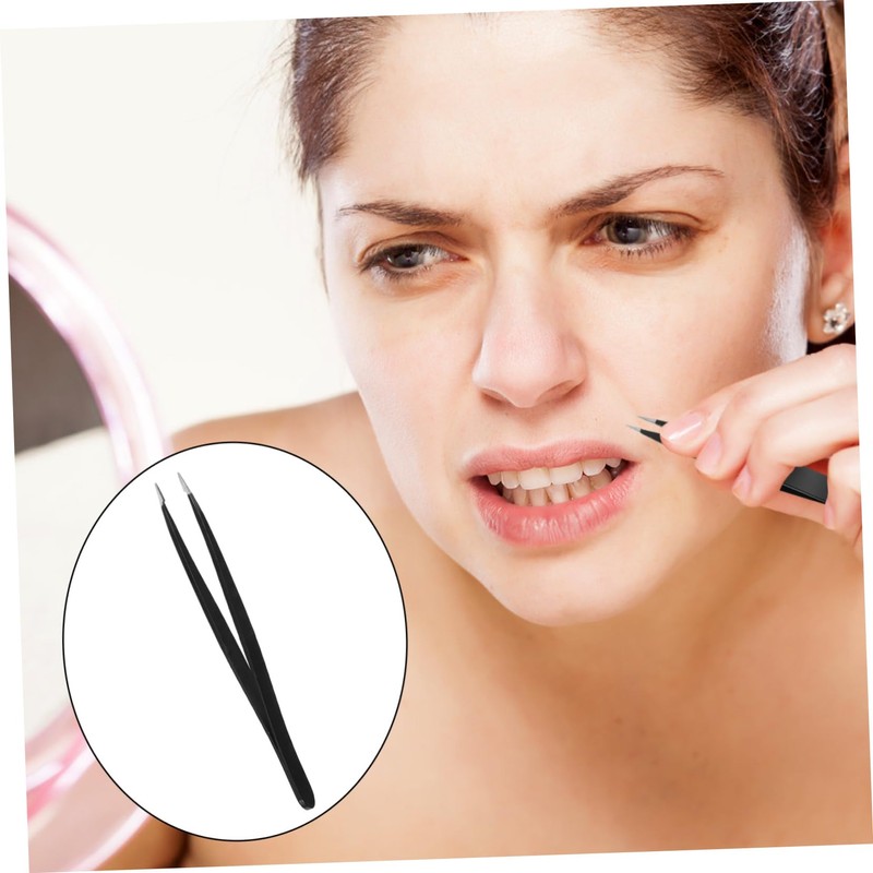 WOONEKY Eyes Brow Clip Isolating Tweezers 1.5mm Stainless Steel for