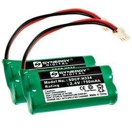 Synergy Digital Cordless Phone Batteries, Compatible with AT&T CL84207 Cordless Phone, (Ni-MH, 2.4V, 750 mAh), Combo-Pack Includes: 2 x SDCP-H334 Batteries