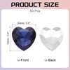 sourcing map 50Pcs Heart Rhinestones, 10mm Pointed Back Heart Glass