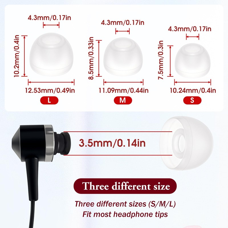 15 Pairs Silicone Ear Bud Replacement Pieces Earbuds Ear Tips