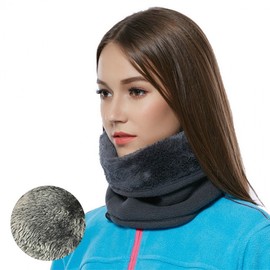 Winter Warm Brushed Fleece Balaclava Neck Warmer 2 - Neck Warmer - Gray 3ea