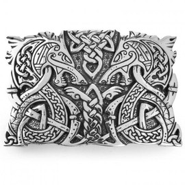 Fenrir Wolf Zoomorphic Kilt Belt Buckle - Color: Pewter