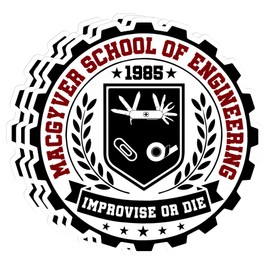 3 Pcs School of Engineering Sticker School of Engineering Improvise Or Die STEM Mechanical Waterproof Vinyl Decal for Water Bottles Tumbler Laptop Hard Hat Car Gift for Boy Girl Kid 3 Inches