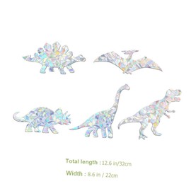Kisangel Unique Visual Effect 5pcs Dinosaurs Suncatcher Sticker Decorative Window Sticker Indoor Scene Adornment