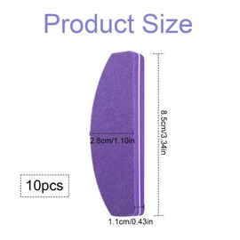 QEQSHQO Pack of 10 Professional Nail File Buffer for Nails, 100/180 Grit Polishing File, Fingernails, Buffer Sanding Blocks, Washable, Double-Sided Nail Files for Nail Studio and Home