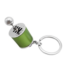 Kewucn Car Shifter Gear Keychain, Creative 6 Speed Manual Transmission Shift Lever Keyring, Auto Gearbox Shifter Key Chain (Green)