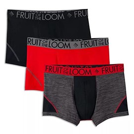 Fruit of the Loom mens Breathable Cotton Boxer Briefs (Regular & Big Man) Short Leg - Cooling Mesh - 3 Pack - Assorted, X-Large
