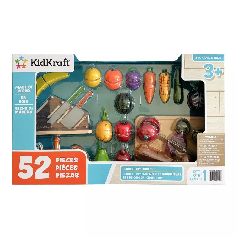 KidKraft Chop It Up Wood Food Grocery Cooking with Knife
