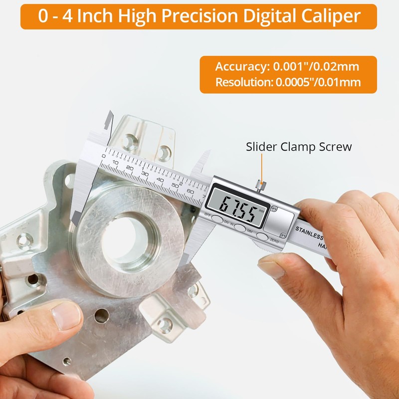Neoteck 4 inch/100mm Digital Caliper, Stainless Steel Electronic Calipers Measuring