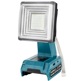 Cordless LED Work Light for Makita 18V LXT Battery, 25W LED Floodlight with USB-A&USB-C 2.1A Fast Charging Ports for Jobsite, Car Repairing, Camping, Emergency