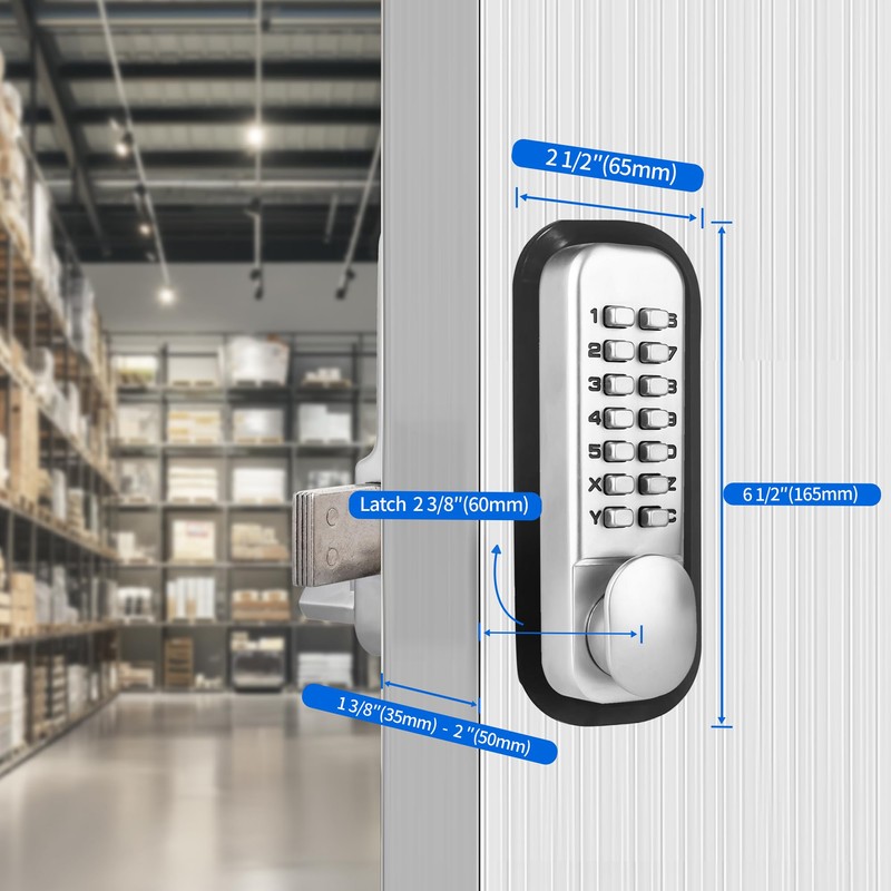 MUTEX Combination Door Lock MX250 Mechanical Keyless Surface Mount Deadbolt