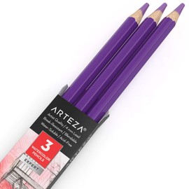 Arteza Professional Watercolor Pencils, Pack of 3, А408 Lilac, Water-Soluble Pencils for Coloring, Blending, Layering & Watercolor Techniques