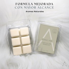 ANTAVA Set de 6 Cubos de Cera Aromaticos Premium - Lluvia de Primavera, Ambar, Vainilla, Sándalo, Pino Nordico, Madera Exotica - Calentador de Cera Aromatica -36 Cubitos (Maderas & Primavera)