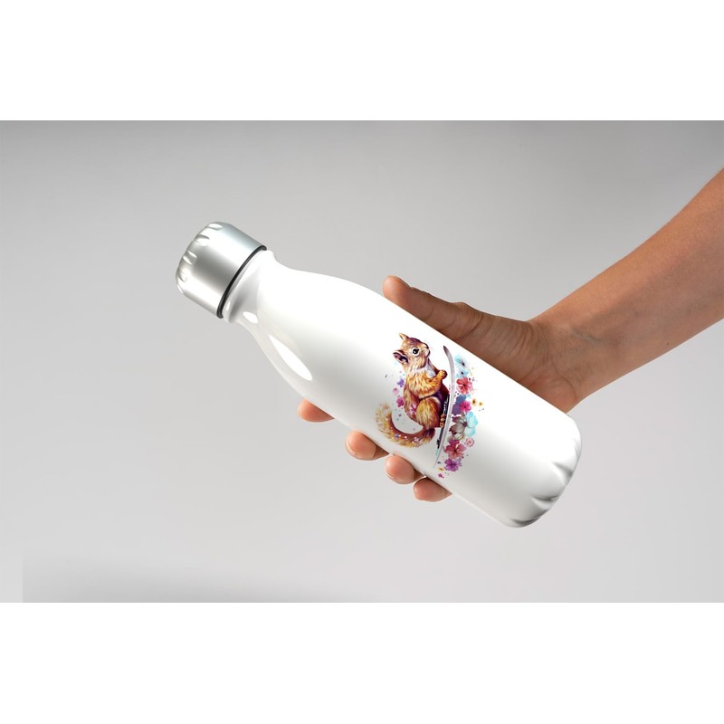 MAXIKIWI - Einwandige Wasserflasche mit Schraubverschluss, nicht isoliert, leichtes Aluminium,