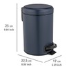 WENKO Leman Cosmetic Pedal Bin 3 L Dark Blue