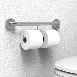 AquaChase Bath, Shower and Toilet Safety Grab Bar for Seniors and Handicaps, Mobility Aid Balance Assist Handle, Stainless Steel, 16 inch for Stud Mount