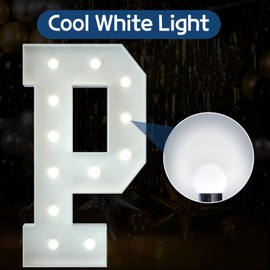 imprsv 4FT Marquee Light Up Letters, Cool White Lighted Letters P for Party Decor