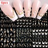 Jremg French Nail Art Stickers 3D Self-Adhesive Gold Glitter Design
