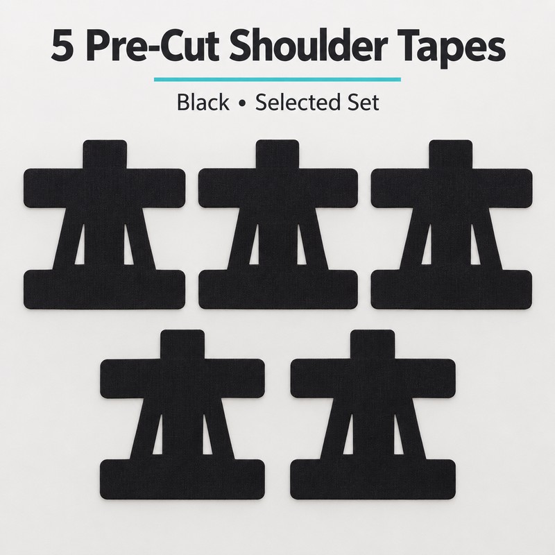 5-Pack Precut Shoulder Kinesiology Tape, Waterproof Breathable Elastic Sports Support