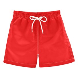 Boys Swim Trunks Toddler Swim Shorts Little Boy Swimwear Kids Bathing Suit Swimsuit with Pockets Red 2T