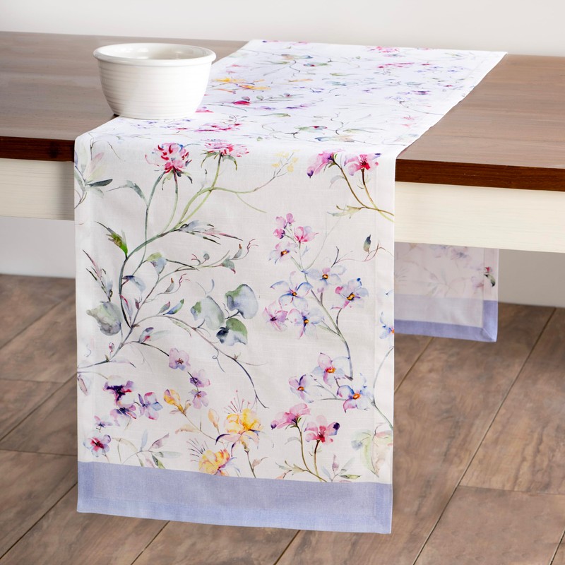 Maison d' Hermine Table Runner, 100% Cotton, Decorative Washable Easter