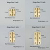 Leliafleury 8Pcs Folding Door Hinges 64mm(2.5 inch) Brass Butt Hinge