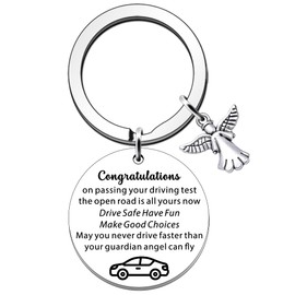 SDOFY Just Passed Driving Test Gifts Drive Safe Keyring New Driver Gifts Guardian Angel Gifts Learner Driver Gifts