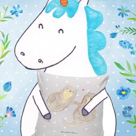 Mr. & Mrs. Panda Sofa Cushion Otter Hands Holding - Gift, Ottle, Sea Otter, Cushion Cover 40 x 40 cm, in Love, Holding Hands, Cushion Cover 40 x 40 cm