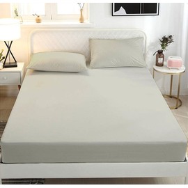 King Fitted Sheet - 100% Long Staple Egyptian Cotton Cool & Soft Sateen Weave 16-18 Inch Deep Pocket 1-Piece Fitted Sheet for King Size Bed - Lightweight Crisp- Silver Grey