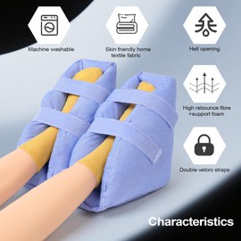 JGTYJE Heel Protectors Pillows for Pressure Sores, Adjustable Bed Sore Protector Boot Surgery Recovery Supplies for Elderly Bedridden Pressure Ulcer Ankle Pillow Heel Cushion for Feet