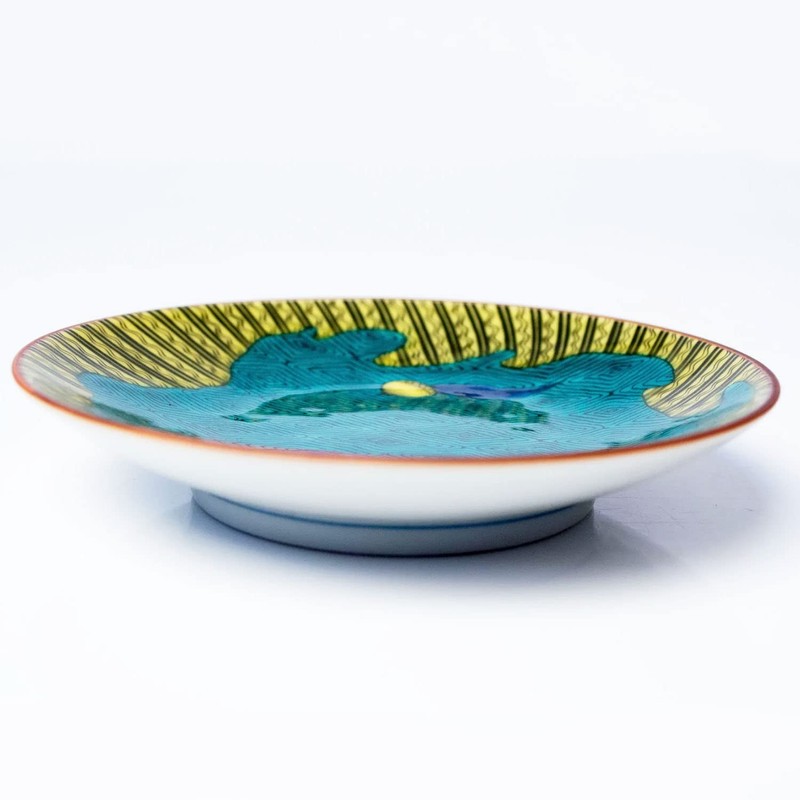 Stylish Kutani Ware Dish, Specialty, Bean Plate, Old Kutani Blue