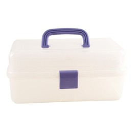 docrafts Clear Caddy with Blue Handle and Catch,Packof1,