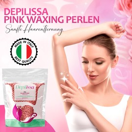 Depilissa Pink TIO2 Waxing Beads for Hair Removal, 400 g, Application without Fleece Strips, Suitable for All Skin Types, Face, Armpits, Arms, Legs, Bikini, Intimate Area, Full Body Hair Removal