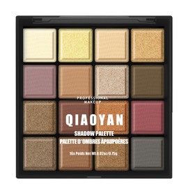 BUTBU Professional Makeup Lidschattenpalette, Nude Lidschatten Palette, Vegane Schimmer Eyeshadow, mit 16 Hochpigmentierten Warmen, Kühlen und Natürlichen Farbtönen,für Urlaubs & Alltags Make Up(03)