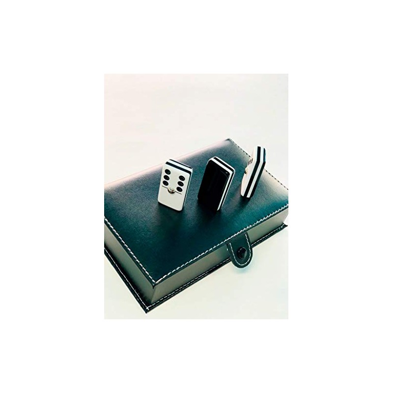 Domino Profesional Acrilico Cebra Negro Estuche Tipo Libro