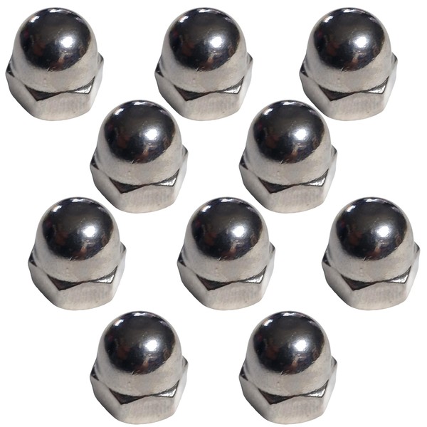 M8 Dome Nuts Marine Grade Acorn Style in A4 Stainless Steel 316 – Corrosion Resistant Fasteners (Pack of 10)
