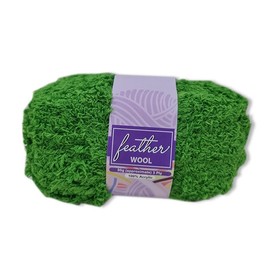 Feather Wool Knitting Yarn (Pack of 10), Green, 50 g