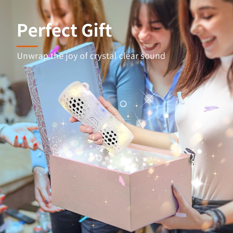 HEYSONG Bluetooth Speaker, Portable Waterproof Shower Speakers with Lights, IPX7