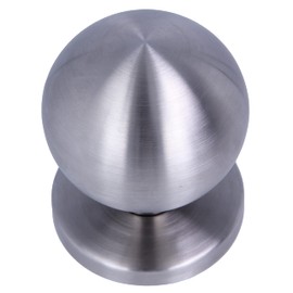 Amig - Round Door Knob for Main Entrance Doors | Handle for Front Door | Handle Diameter 70 mm | Stainless Steel 18/8 | Silver | Includes Mounting Screw and Nut