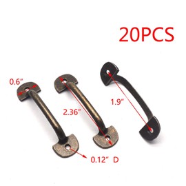 Tulead 20PCS Small Decorative Handles Vintage Door Pull Bronze Knobs Dresser Drawer Pulls Handles for Jewelry Box 1.9-Inch Hole to Hole, with Mounting Screws